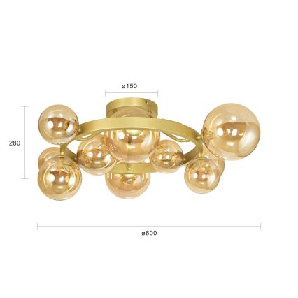 Brilagi - Lámpara de techo LED MILLA 10xG9/3W/230V dorado
