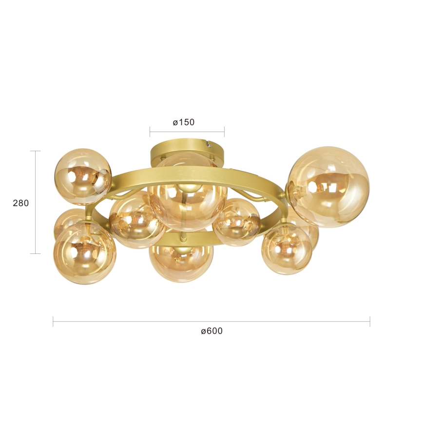 Brilagi - Lámpara de techo LED MILLA 10xG9/3W/230V dorado