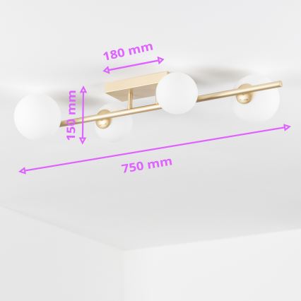Brilagi - Lámpara de techo LED MILLA 4xG9/3W/230V dorado/blanco