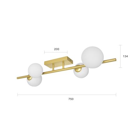 Brilagi - Lámpara de techo LED MILLA 4xG9/3W/230V dorado/blanco
