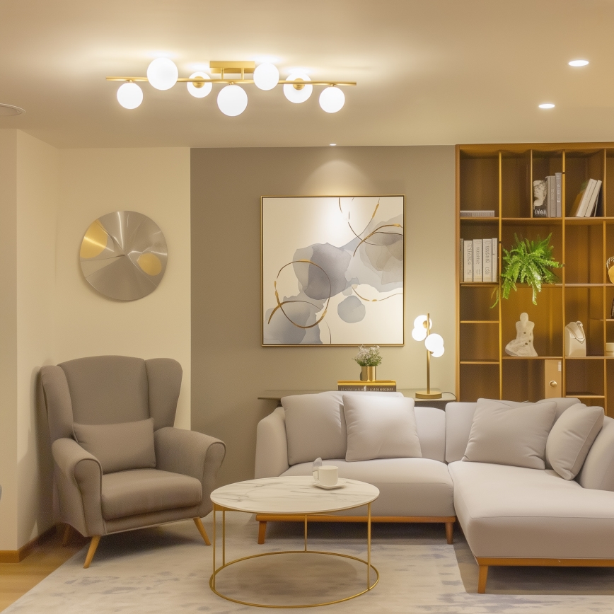 Brilagi - Lámpara de techo LED MILLA 7xG9/3W/230V dorado/blanco