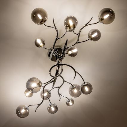 Brilagi - Lámpara de techo LED MISTEL 15xG9/3W/230V cromo brillante/ahumado