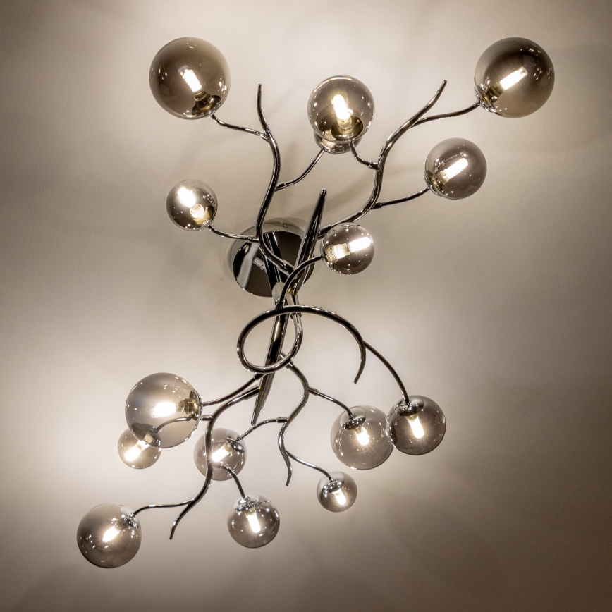 Brilagi - Lámpara de techo LED MISTEL 15xG9/3W/230V cromo brillante/ahumado