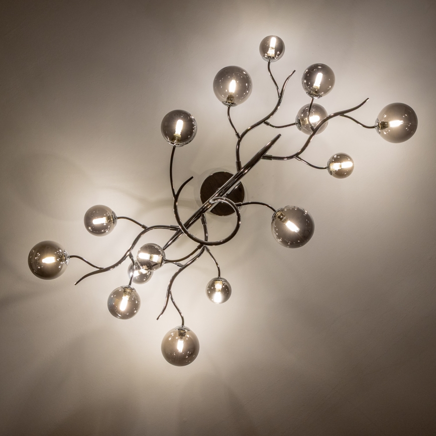 Brilagi - Lámpara de techo LED MISTEL 15xG9/3W/230V cromo brillante/ahumado