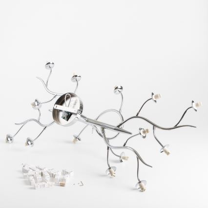 Brilagi - Lámpara de techo LED MISTEL 15xG9/3W/230V cromo brillante/ahumado