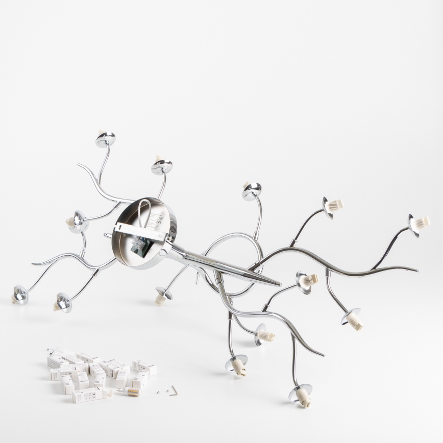 Brilagi - Lámpara de techo LED MISTEL 15xG9/3W/230V cromo brillante/ahumado