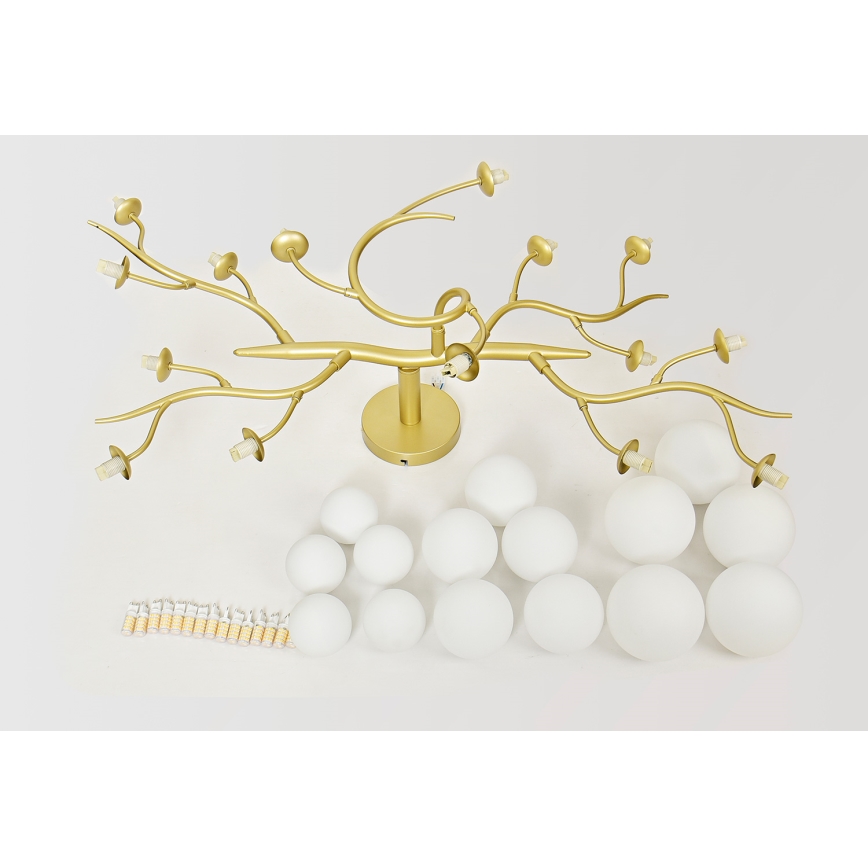 Brilagi - Lámpara de techo LED MISTEL 15xG9/3W/230V dorado/blanco