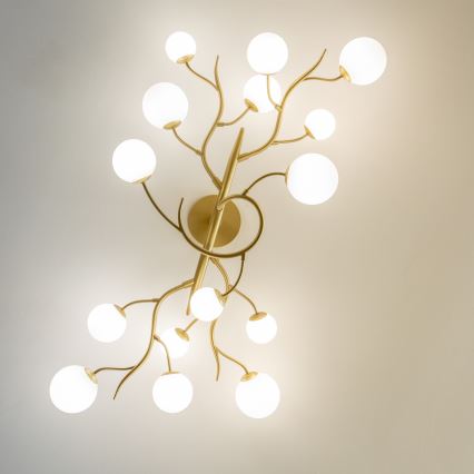 Brilagi - Lámpara de techo LED MISTEL 15xG9/3W/230V dorado/blanco