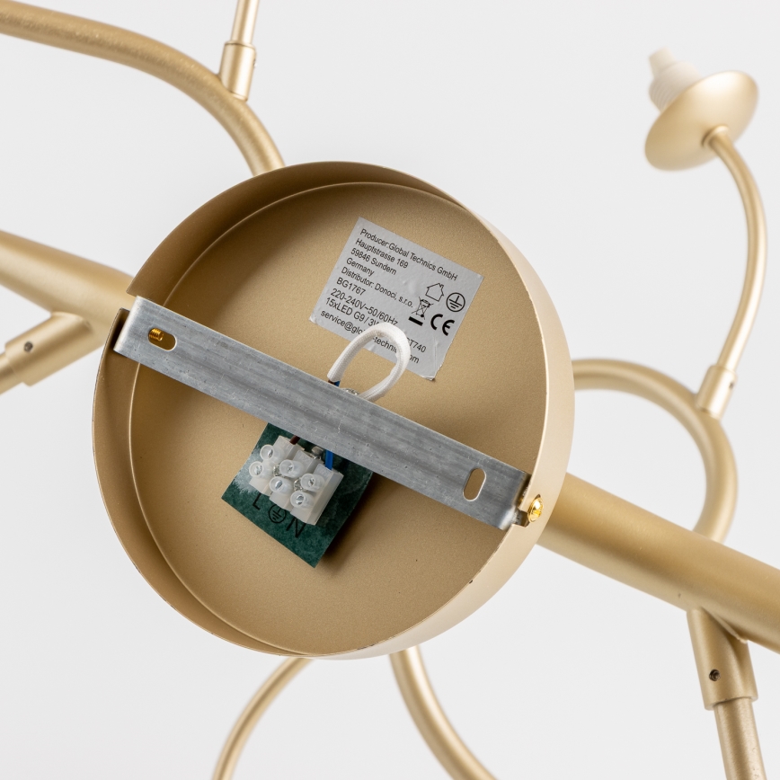 Brilagi - Lámpara de techo LED MISTEL 15xG9/3W/230V dorado/blanco