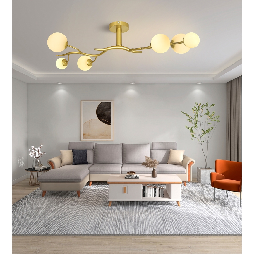 Brilagi - Lámpara de techo LED MISTEL 6xG9/3W/230V dorado/blanco