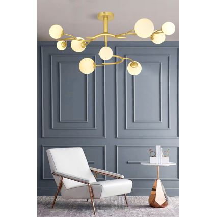 Brilagi - Lámpara de techo LED MISTEL 9xG9/3W/230V dorado/blanco