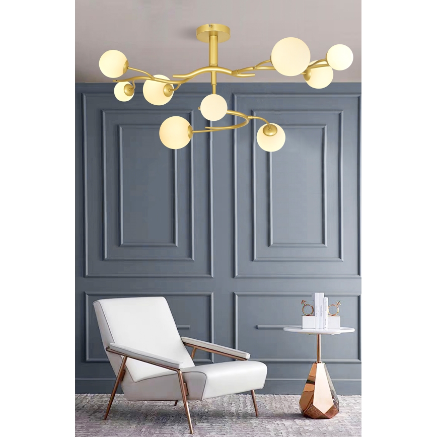 Brilagi - Lámpara de techo LED MISTEL 9xG9/3W/230V dorado/blanco