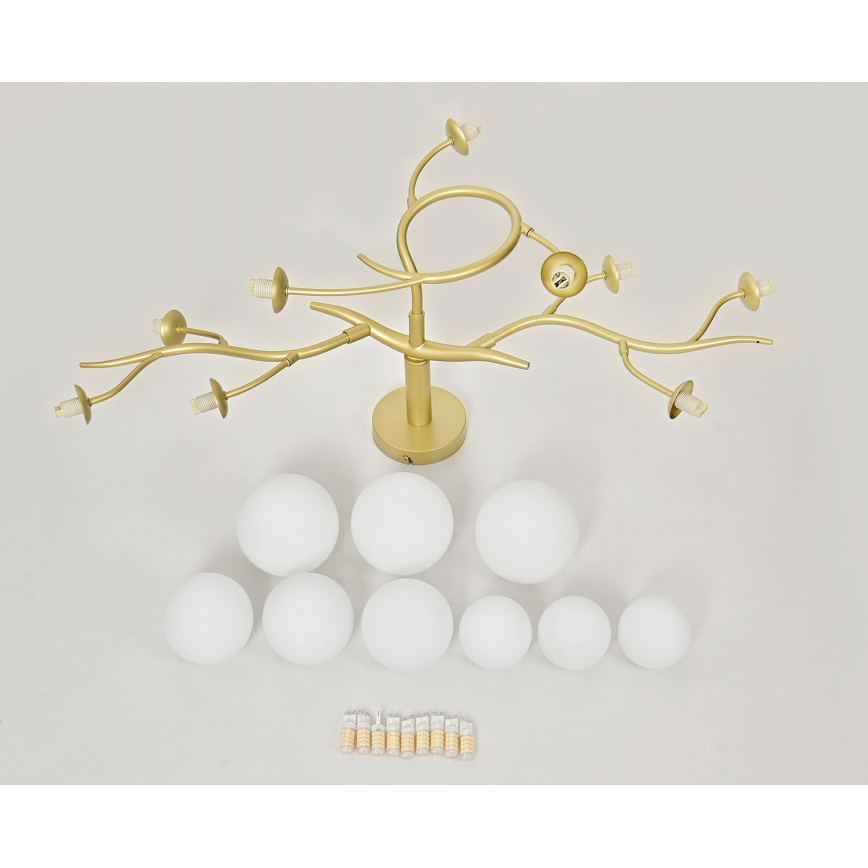 Brilagi - Lámpara de techo LED MISTEL 9xG9/3W/230V dorado/blanco