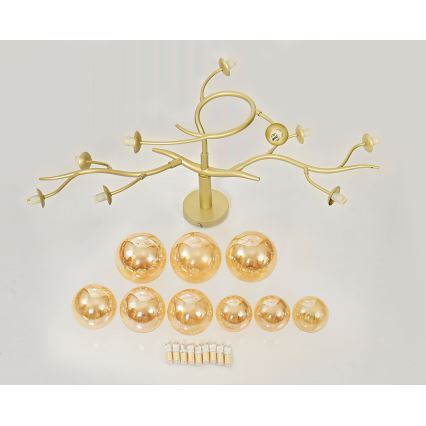 Brilagi - Lámpara de techo LED MISTEL 9xG9/3W/230V dorado