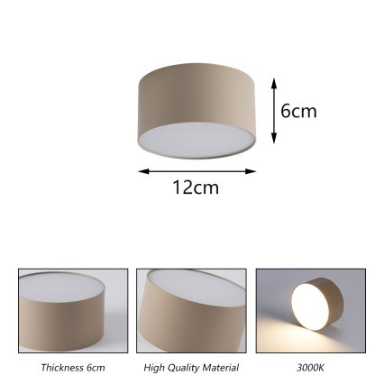 Brilagi - Plafón de techo para baño FORIS LED/14W/230V Ø 12 cm beige IP44