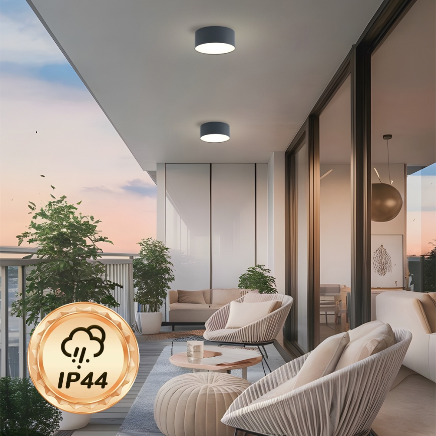 Brilagi - Lámpara de techo LED para baño FORIS LED/20W/230V Ø 15 cm antracita IP44