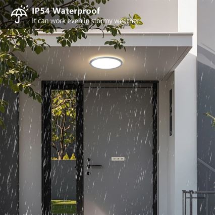 Brilagi - Lámpara de techo LED para baño ULTRA SLIM LED/18W/230V, Ø 30 cm, acabado plateado, IP54