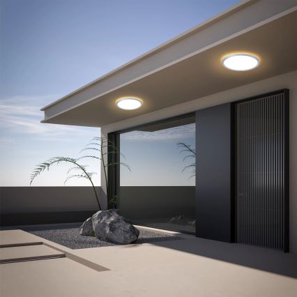 Brilagi - Lámpara de techo LED para baño ULTRA SLIM LED/18W/230V, Ø 30 cm, acabado plateado, IP54