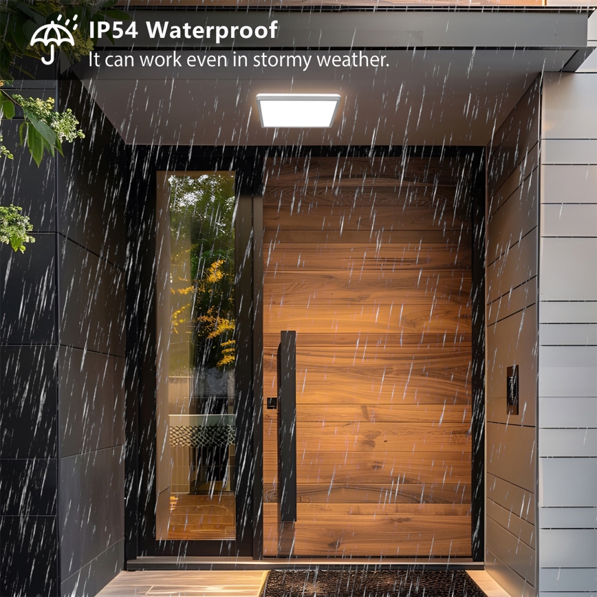 Brilagi - Plafón LED para baño ULTRA SLIM LED/24W/230V 42x42 cm plateado IP54