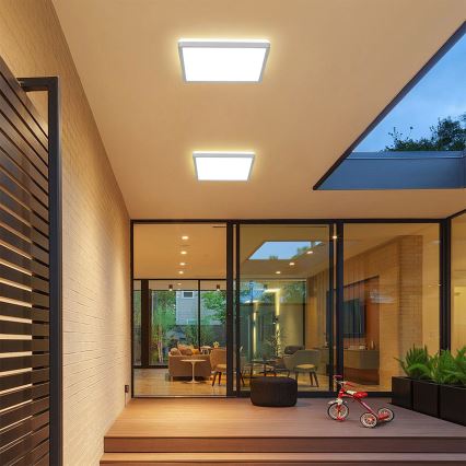 Brilagi - Plafón LED para baño ULTRA SLIM LED/24W/230V 42x42 cm plateado IP54