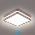 Brilagi - Lámpara de techo LED para exterior con sensor BENE LED/18W/230V 21,5x21,5 cm marrón IP54