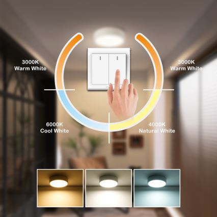 Brilagi - Lámpara de techo LED POOL LED/18W/230V 3000/4500/6000K Ø 20 cm blanca