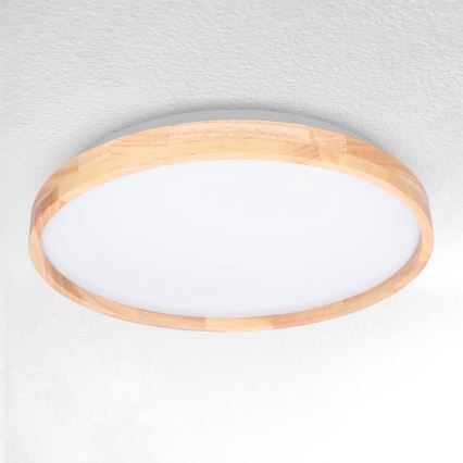 Brilagi - Lámpara de techo LED regulable ALSON LED/48W/230V 3000-6500K roble Ø 39,5 cm + mando a distancia