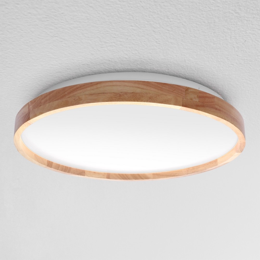 Brilagi - Lámpara de techo LED regulable ALSON LED/48W/230V 3000-6500K roble Ø 39,5 cm + mando a distancia