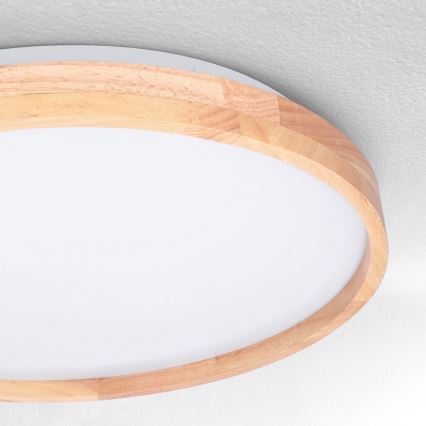 Brilagi - Lámpara de techo LED regulable ALSON LED/48W/230V 3000-6500K roble Ø 39,5 cm + mando a distancia