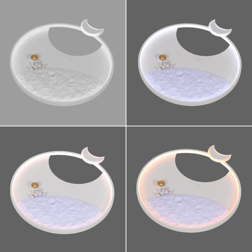 Brilagi - Lámpara de techo infantil LED regulable ASTRO LED/20W/230V Ø 50 cm 3000-6000K astronauta + mando a distancia