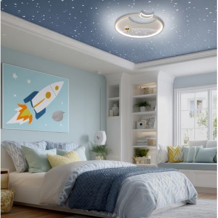 Brilagi - Lámpara de techo infantil LED regulable ASTRO LED/20W/230V Ø 50 cm 3000-6000K astronauta + mando a distancia
