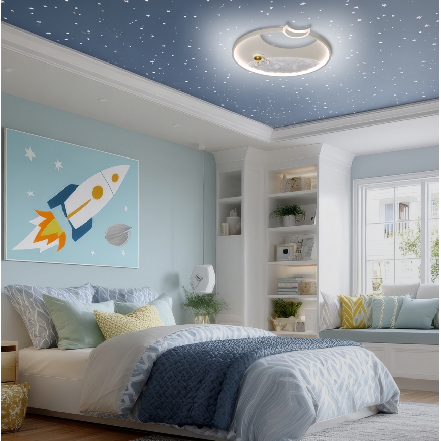 Brilagi - Lámpara de techo infantil LED regulable ASTRO LED/20W/230V Ø 50 cm 3000-6000K astronauta + mando a distancia