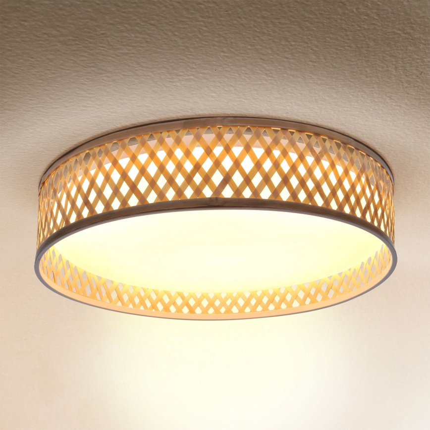 Brilagi - Lámpara de techo LED regulable CAMILA LED/48W/230V 3000-6500K bambú Ø 40 cm + mando a distancia