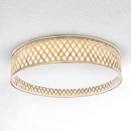 Brilagi - Lámpara de techo LED regulable CAMILA LED/48W/230V 3000-6500K bambú Ø 40 cm + mando a distancia