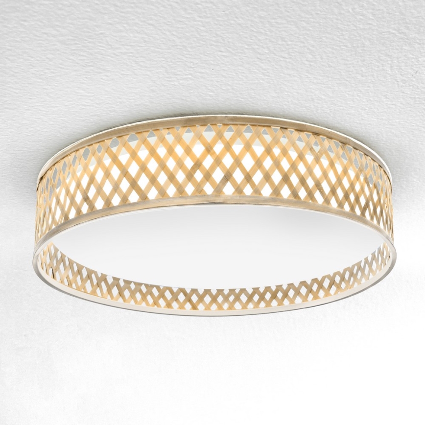 Brilagi - Lámpara de techo LED regulable CAMILA LED/48W/230V 3000-6500K bambú Ø 40 cm + mando a distancia