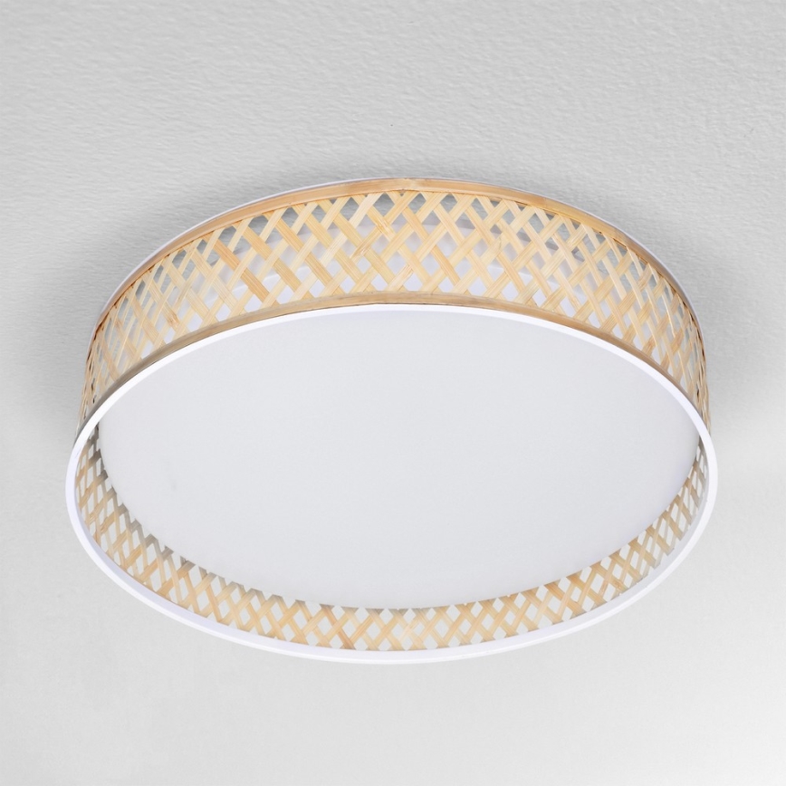 Brilagi - Lámpara de techo LED regulable CAMILA LED/48W/230V 3000-6500K bambú Ø 40 cm + mando a distancia