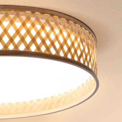 Brilagi - Lámpara de techo LED regulable CAMILA LED/48W/230V 3000-6500K bambú Ø 40 cm + mando a distancia