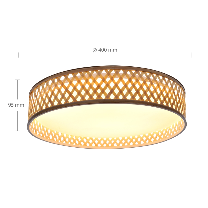 Brilagi - Lámpara de techo LED regulable CAMILA LED/48W/230V 3000-6500K bambú Ø 40 cm + mando a distancia