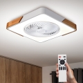 Brilagi - Lámpara de techo LED regulable con ventilador LED/30W/230V 3000–6500K blanco/roble + mando a distancia