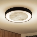 Brilagi - Lámpara de techo LED regulable con ventilador LED/30W/230V 3000-6500K negra + mando a distancia