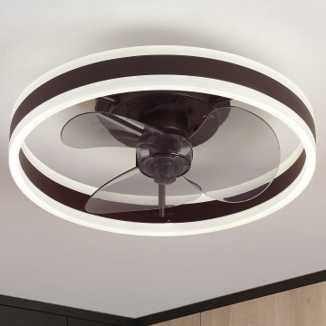 Brilagi - Lámpara de techo LED regulable con ventilador LED/30W/230V 3000-6500K negra + mando a distancia