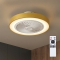 Brilagi - Lámpara de techo LED regulable con ventilador LED/38W/230V 3000-6500K Ø 50 cm dorada + mando a distancia