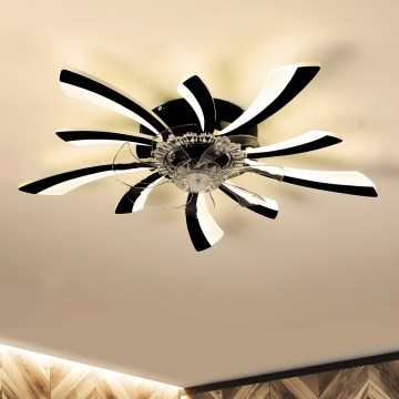 Brilagi - Lámpara de techo LED regulable con ventilador LED/50W/230V 3000-6500K negra + mando a distancia