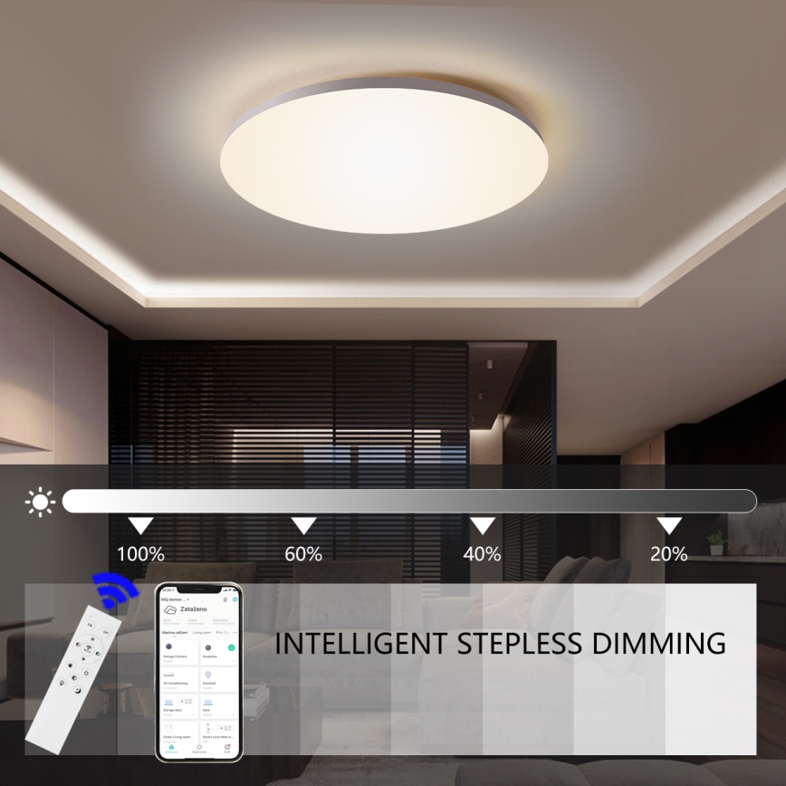 Brilagi - Luminaria de techo LED regulable SMART LED/36W/230V Ø 48 cm 3000-6000K Wi-Fi Tuya Beacon + mando a distancia