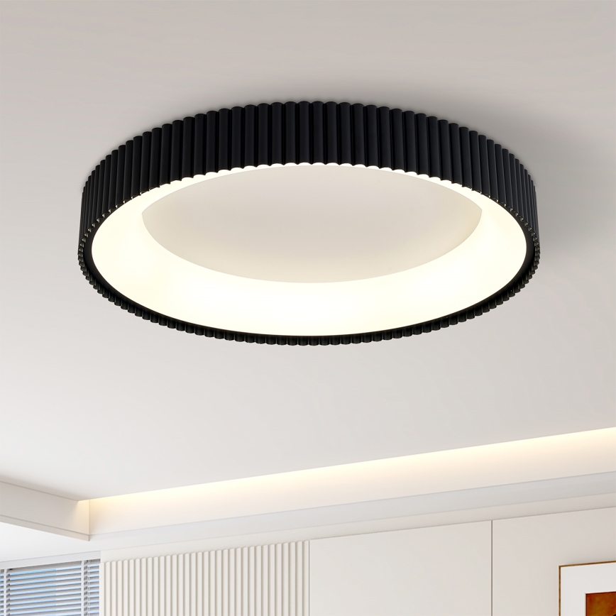 Brilagi - Plafón LED regulable FALCON MODERN, 54 W, 230 V, 3000–6500 K, Ø 60 cm, negro, con control remoto
