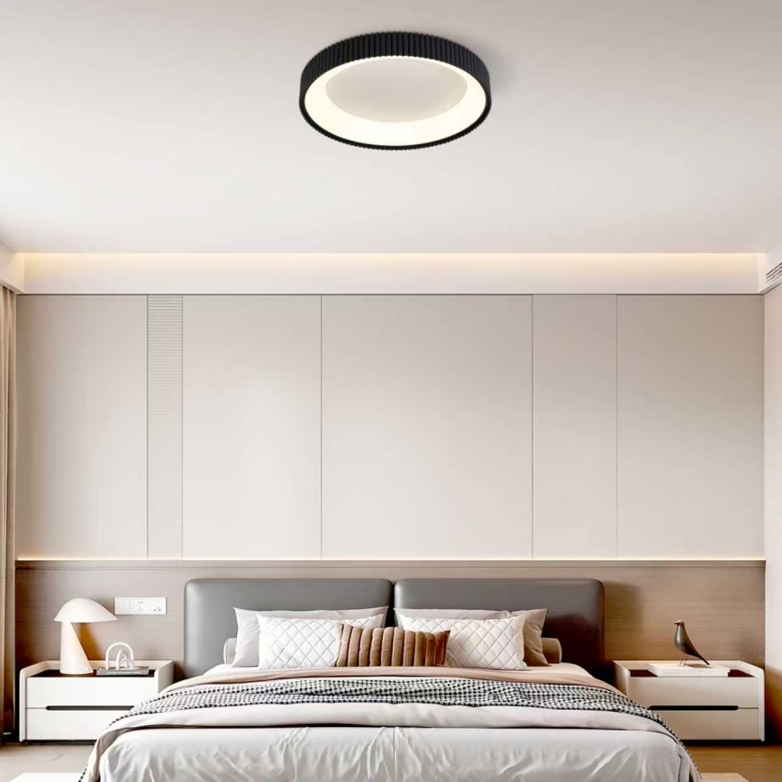 Brilagi - Plafón LED regulable FALCON MODERN, 54 W, 230 V, 3000–6500 K, Ø 60 cm, negro, con control remoto