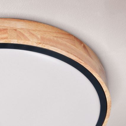 Brilagi - Lámpara de techo LED regulable GLORIA LED/48W/230V 3000-6500K roble Ø 40 cm + mando a distancia