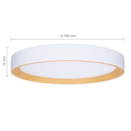 Brilagi - Lámpara de techo LED regulable LARIOS LED/72W/230V blanca Ø 59 cm + mando a distancia