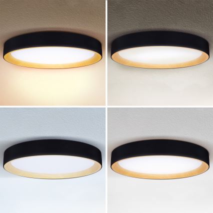 Brilagi - Luminaria de techo LED regulable LARIOS LED/72W/230V 3000-6500K negra Ø 59 cm + mando a distancia