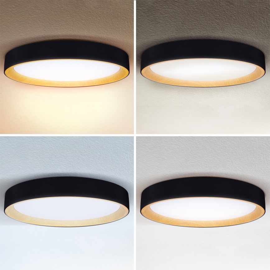 Brilagi - Luminaria de techo LED regulable LARIOS LED/72W/230V 3000-6500K negra Ø 59 cm + mando a distancia